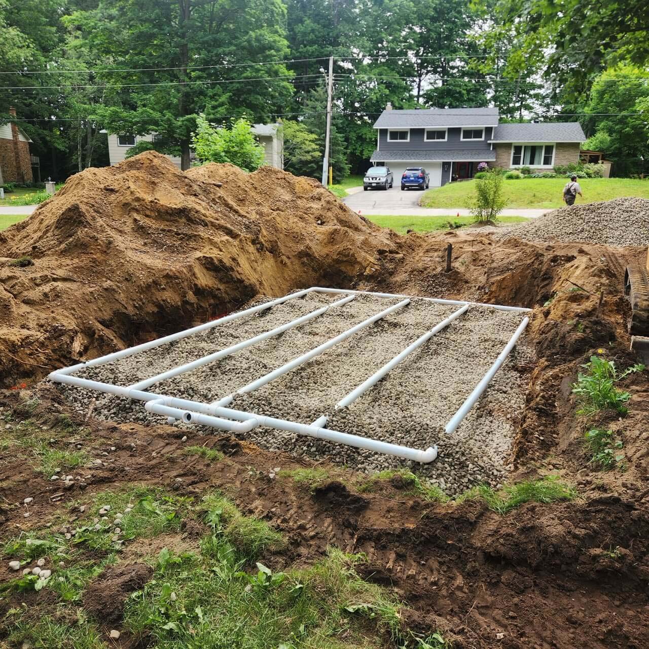 Septic system drain field installation in Metro Atlanta